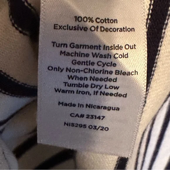 Talbots Classic Navy and White Breton Striped Long Sleeve Top - Picture 5 of 6